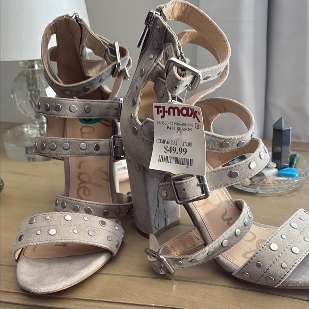 Studded Gray Women's Sandals